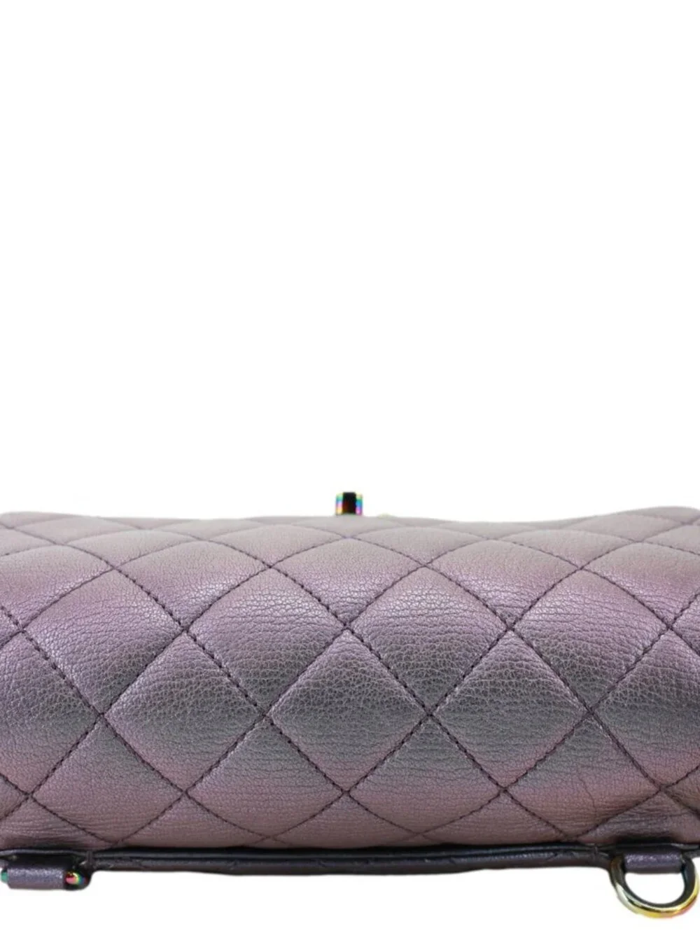 Chanel Double Carry Waist Flap Small Iridescent Quilted Goatskin Chain Shoulder